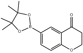 6-(Tetramethyl-1,3,2-dioxaborolan-2-yl)-2,3-dihydro-1-benzopyran-4-one Struktur