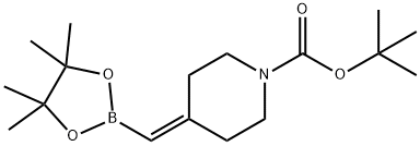 tert-Butyl 4-((4,4,5,5-tetramethyl-1,3,2-dioxaborolan-2-yl)methylene)piperidine-1-carboxylate Struktur