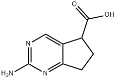 2-amino-6,7-dihydro-5H-cyclopenta[d]pyrimidine-5-carboxylic acid Struktur