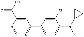 6-(3-Chloro-4-(cyclopropyl(methyl)amino)phenyl)pyrimidine-4-carboxylic acid Struktur