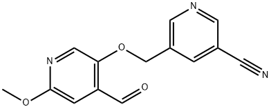 5-(((4-Formyl-6-methoxypyridin-3-yl)oxy)methyl)nicotinonitrile Struktur