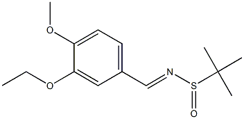 (E)-N-(3-ethoxy-4-methoxybenzylidene)-2-methylpropane-2(R)-sulfinamide Struktur