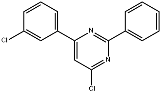 4-chloro-6-(3-chlorophenyl)-2-phenylpyrimidine Struktur