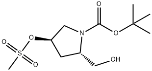 N-BOC-反式-4-對甲磺酰氧基-L-脯氨醇, 148017-07-6, 結(jié)構(gòu)式