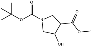 1-(tert-butoxycarbonyl)-4-hydroxy-3-methylpyrrolidine-3-carboxylic acid Struktur