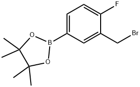 3-Bromomethyl-4-fluorophenylboronic acid pinacol ester Struktur