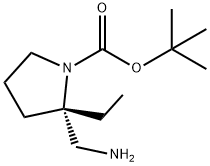 tert-butyl (2S)-2-(aminomethyl)-2-ethylpyrrolidine-1-carboxylate Struktur