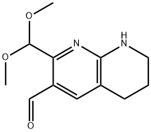 2-(dimethoxymethyl)-5,6,7,8-tetrahydro-1,8-naphthyridine-3-carbaldehyde Struktur