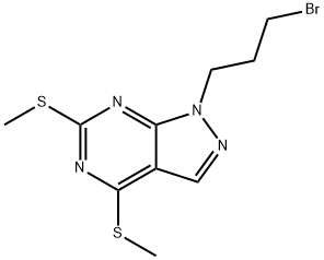 1-(3-Bromopropyl)-4,6-bis(methylthio)-1H-pyrazolo[3,4-d]pyrimidine Struktur