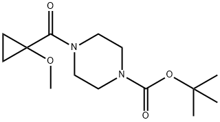 tert-butyl 4-(1-methoxycyclopropanecarbonyl)piperazine-1-carboxylate Struktur