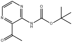 tert-butyl 3-acetylpyrazin-2-ylcarbamate Struktur