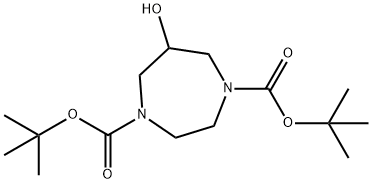 Di-Tert-Butyl 6-Hydroxy-1,4-Diazepane-1,4-Dicarboxylate Struktur