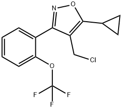 4-(chloromethyl)-5-cyclopropyl-3-(2-(trifluoromethoxy)phenyl)isoxazole Struktur