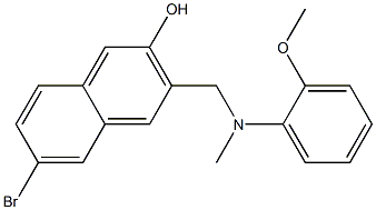 6-Bromo-3-(((2-methoxyphenyl)(methyl)amino)methyl)naphthalen-2-ol Struktur