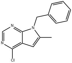 7-Benzyl-4-chloro-6-methyl-7H-pyrrolo[2,3-d]pyrimidine Struktur