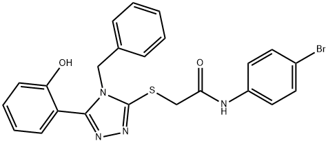 2-((4-benzyl-5-(2-hydroxyphenyl)-4H-1,2,4-triazol-3-yl)thio)-N-(4-bromophenyl)acetamide Struktur