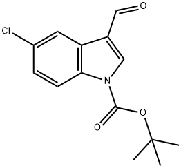 TERT-BUTYL 5-CHLORO-3-FORMYL-1H-INDOLE-1-CARBOXYLATE Struktur