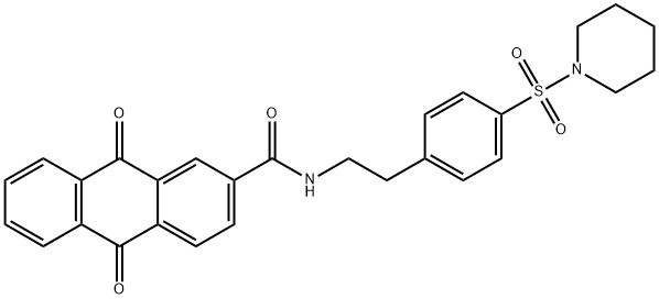 9,10-dioxo-N-{2-[4-(piperidin-1-ylsulfonyl)phenyl]ethyl}-9,10-dihydroanthracene-2-carboxamide Struktur