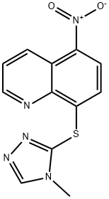 8-[(4-methyl-4H-1,2,4-triazol-3-yl)sulfanyl]-5-nitroquinoline Struktur