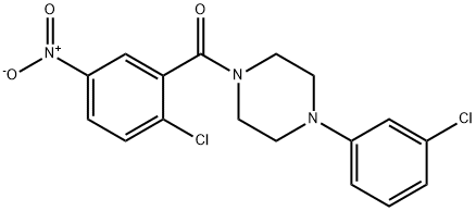 (2-chloro-5-nitrophenyl)[4-(3-chlorophenyl)piperazin-1-yl]methanone Struktur