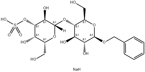 Phenylmethyl 4-O-(3-O-sulfo-beta-D-galactopyranosyl)-beta-D-glucopyranoside monosodium salt Struktur