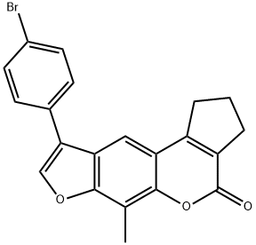 9-(4-bromophenyl)-6-methyl-2,3-dihydrocyclopenta[c]furo[3,2-g]chromen-4(1H)-one Struktur