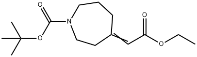 (E)-tert-Butyl 4-(2-ethoxy-2-oxoethylidene)azepane-1-carboxylate Struktur