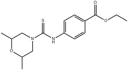 ethyl 4-(2,6-dimethylmorpholine-4-carbothioamido)benzoate Struktur