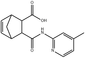 3-((4-methylpyridin-2-yl)carbamoyl)bicyclo[2.2.1]hept-5-ene-2-carboxylic acid Struktur