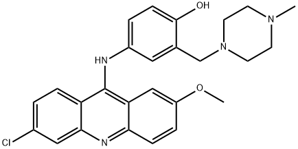 4-((6-Chloro-2-methoxyacridin-9-yl)amino)-2-((4-methylpiperazin-1-yl)methyl)phenol Struktur