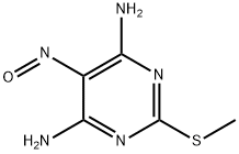 2-methylsulfanyl-5-nitrosopyrimidine-4,6-diamine Struktur