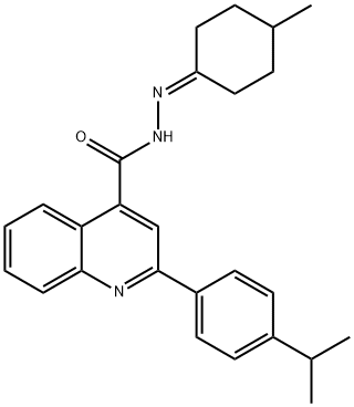 2-(4-isopropylphenyl)-N'-(4-methylcyclohexylidene)quinoline-4-carbohydrazide Struktur