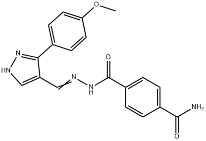 (Z)-4-(2-((3-(4-methoxyphenyl)-1H-pyrazol-4-yl)methylene)hydrazinecarbonyl)benzamide Struktur