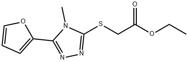 ethyl 2-((5-(furan-2-yl)-4-methyl-4H-1,2,4-triazol-3-yl)thio)acetate Struktur