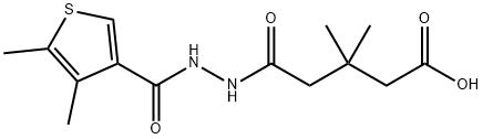 5-(2-(4,5-dimethylthiophene-3-carbonyl)hydrazinyl)-3,3-dimethyl-5-oxopentanoic acid Struktur