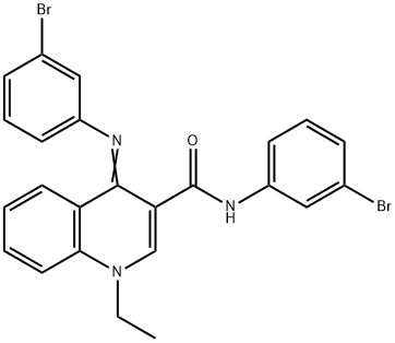 (E)-N-(3-bromophenyl)-4-((3-bromophenyl)imino)-1-ethyl-1,4-dihydroquinoline-3-carboxamide Structure