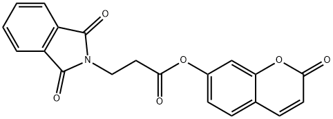 2-oxo-2H-chromen-7-yl 3-(1,3-dioxoisoindolin-2-yl)propanoate Struktur