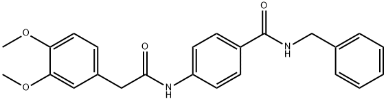 N-benzyl-4-{[(3,4-dimethoxyphenyl)acetyl]amino}benzamide Struktur