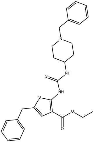 ethyl 5-benzyl-2-(3-(1-benzylpiperidin-4-yl)thioureido)thiophene-3-carboxylate Struktur