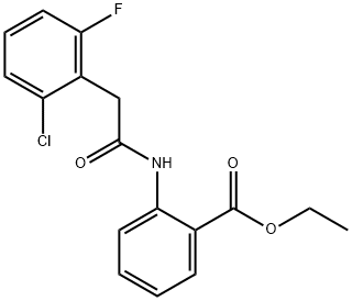 ethyl 2-(2-(2-chloro-6-fluorophenyl)acetamido)benzoate Struktur