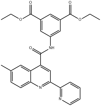 diethyl 5-(6-methyl-2-(pyridin-2-yl)quinoline-4-carboxamido)isophthalate Struktur