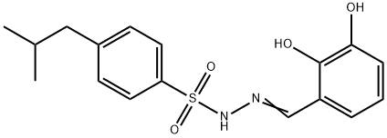 (Z)-N'-(2,3-dihydroxybenzylidene)-4-isobutylbenzenesulfonohydrazide Struktur