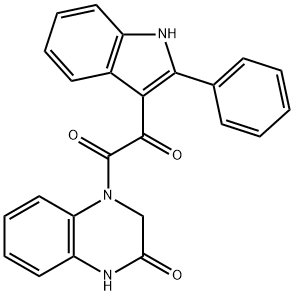 1-(3-oxo-3,4-dihydroquinoxalin-1(2H)-yl)-2-(2-phenyl-1H-indol-3-yl)ethane-1,2-dione Struktur