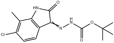 tert-butyl 2-(6-chloro-7-methyl-2-oxoindolin-3-ylidene)hydrazinecarboxylate Struktur