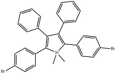 2,5-Bis(4-bromophenyl)-1,1-dimethyl-3,4-diphenylsilole Struktur