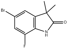 2H-Indol-2-one, 5-bromo-7-fluoro-1,3-dihydro-3,3-dimethyl-
 Struktur