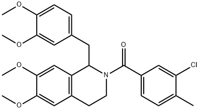 (3-chloro-4-methylphenyl)[1-(3,4-dimethoxybenzyl)-6,7-dimethoxy-3,4-dihydroisoquinolin-2(1H)-yl]methanone Struktur