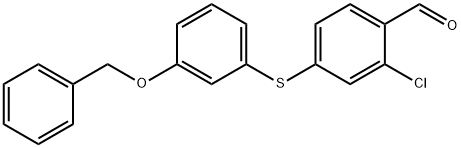 4-((3-(benzyloxy)phenyl)thio)-2-chlorobenzaldehyde Struktur