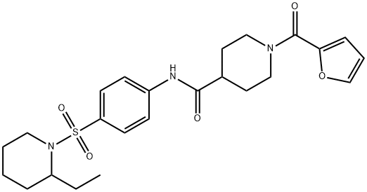 N-{4-[(2-ethylpiperidin-1-yl)sulfonyl]phenyl}-1-(furan-2-ylcarbonyl)piperidine-4-carboxamide Struktur