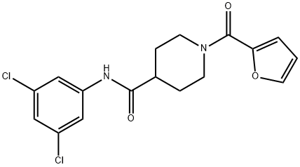 N-(3,5-dichlorophenyl)-1-(furan-2-ylcarbonyl)piperidine-4-carboxamide Struktur